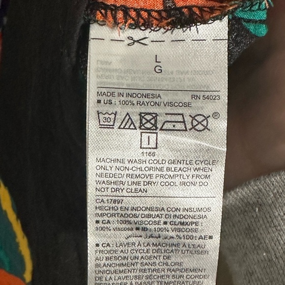 Old Navy Black Tank Top with Orange and Green Floral Design - Picture 6 of 6